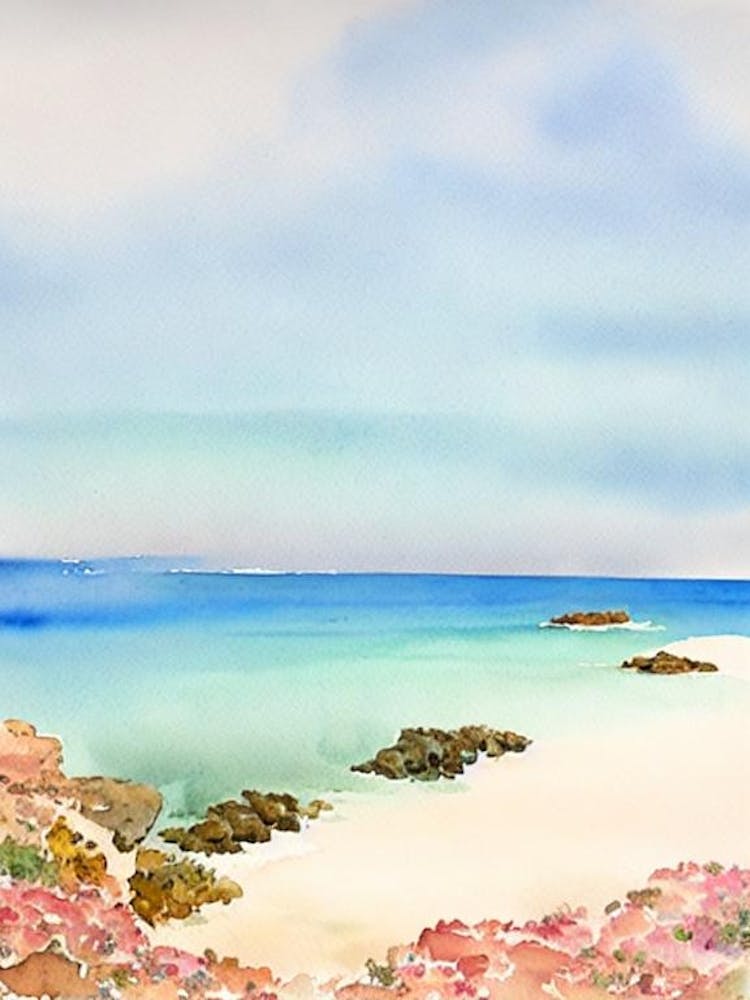 Cala Tarida, Ibiza, Espagne Aquarelle