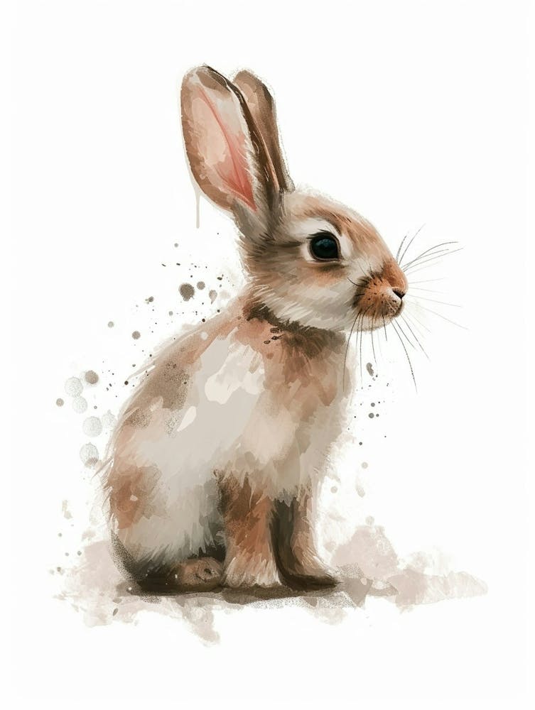 Mini Satin Rabbit Nursery Illustration 3