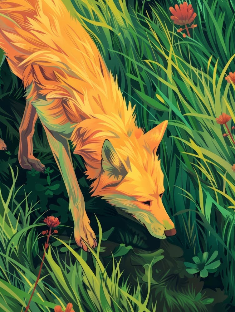 Fox In The Grass 4