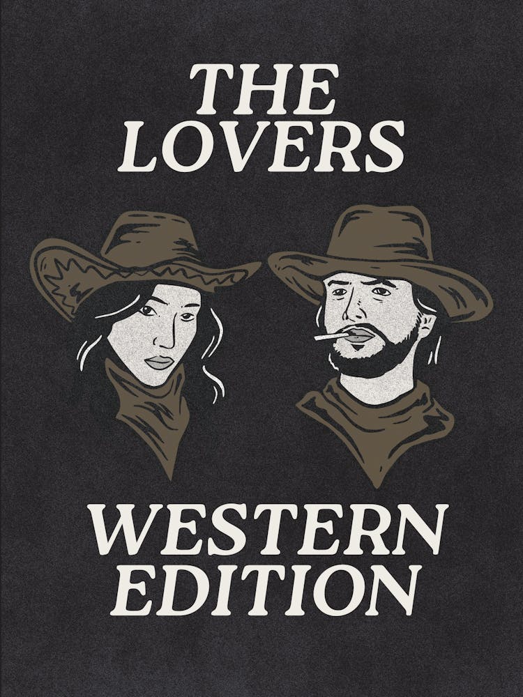 The Lovers Western Edition | Western Decor | Office Living Room Wall Art | Western Cowgirl Cowboy Desert