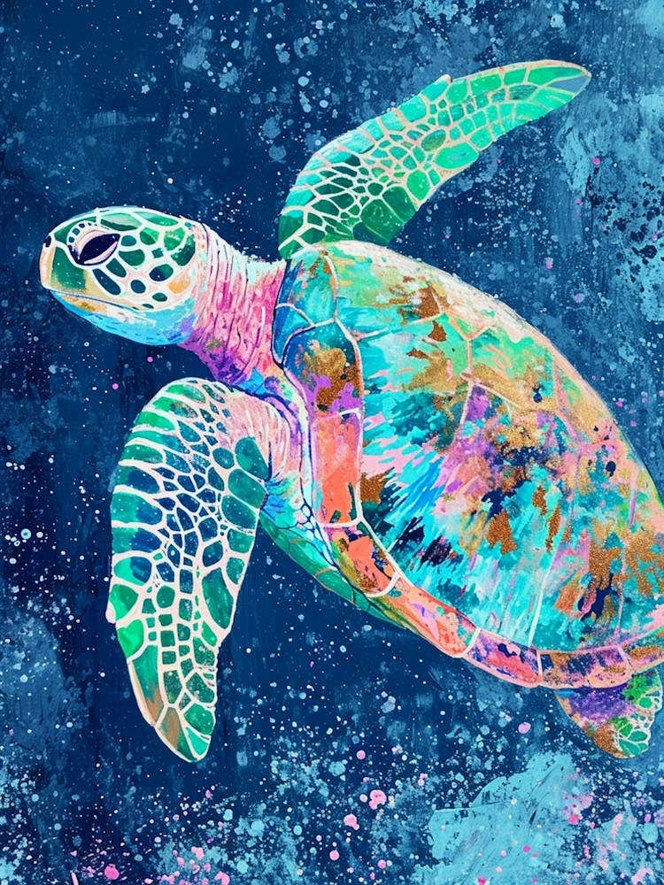 Paint Splash Sea Turtle 1