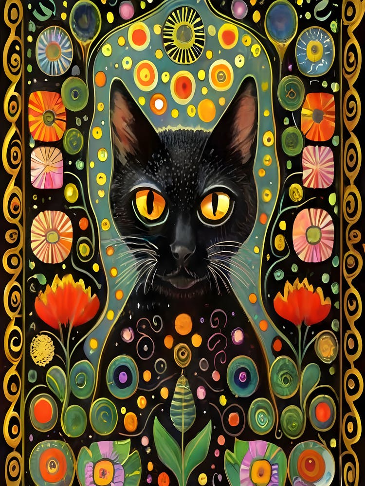 Black Cat In The Garden