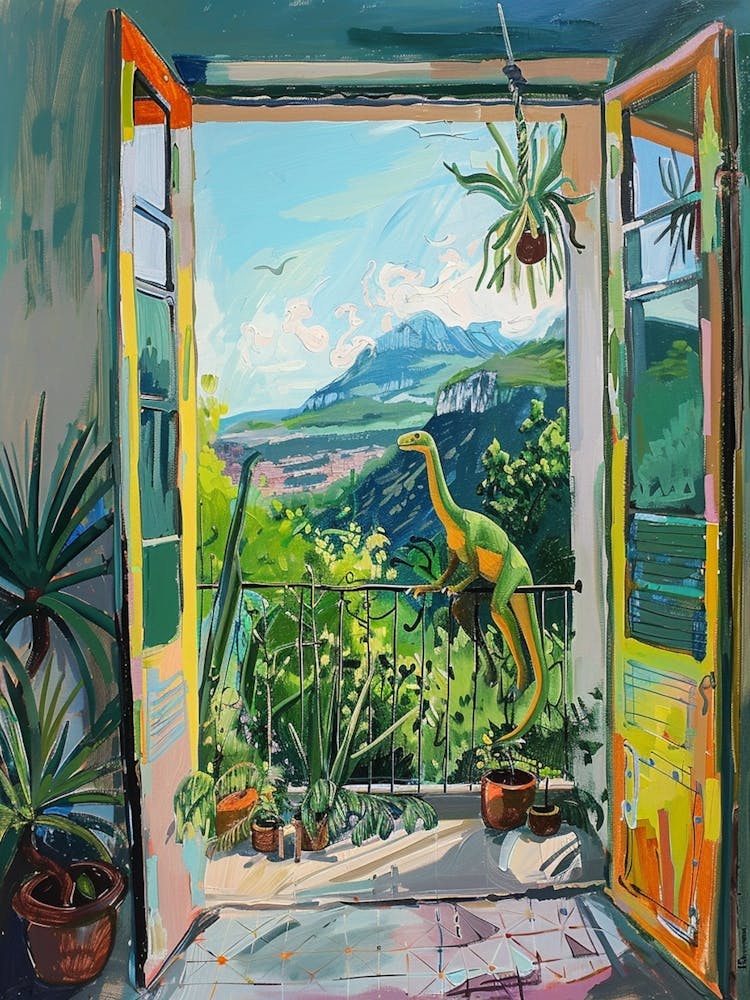 Dinosaur & The Balcony Painting 2