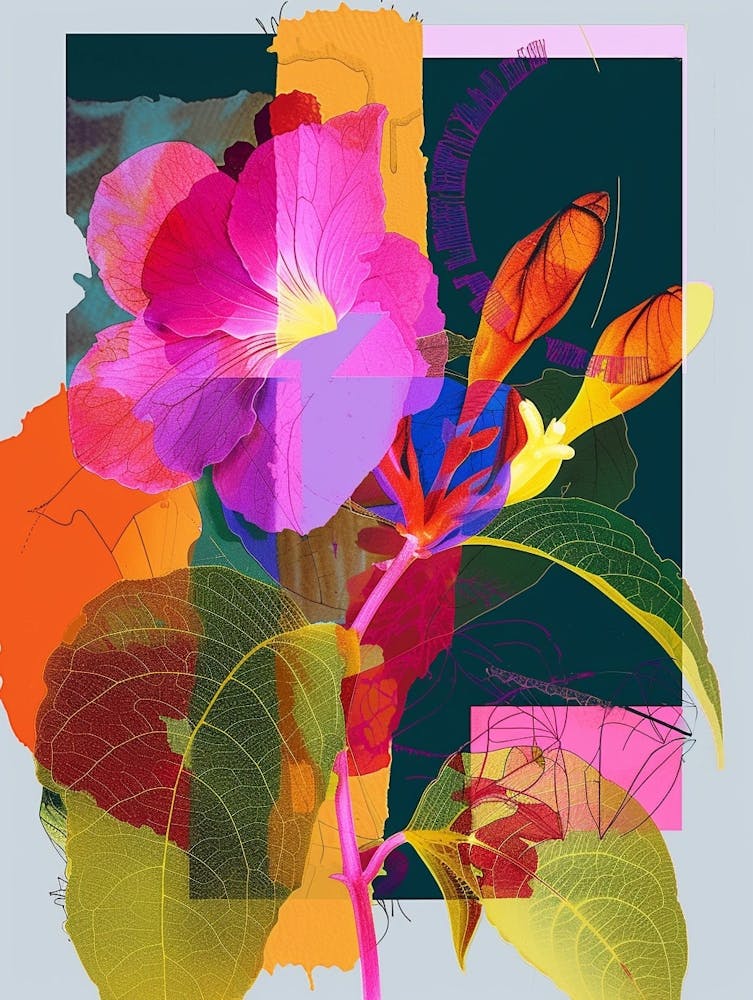 Impatiens 1 Neon Flower Collage