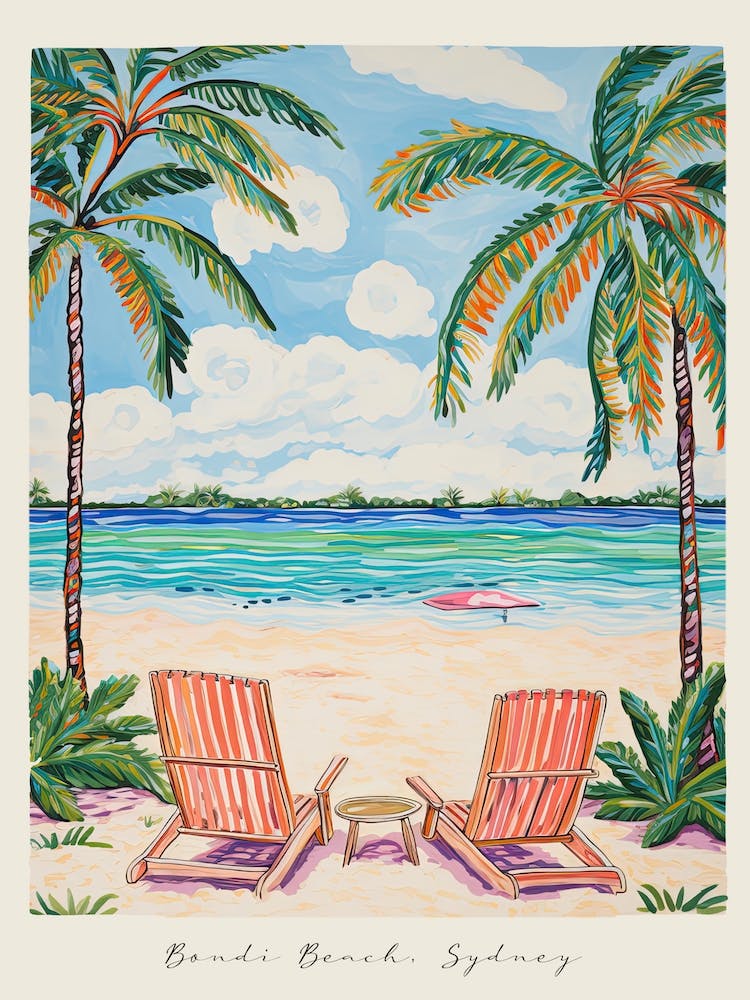 Poster Of Cable Beach, Sydney, Australia, Matisse And Rousseau Style 2