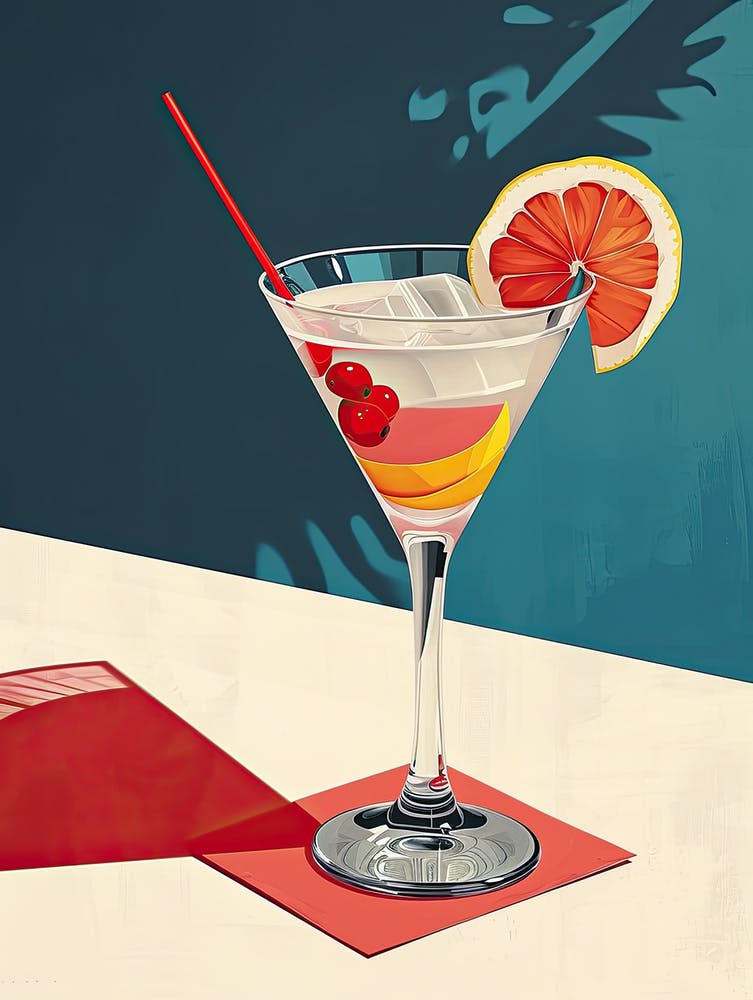 Atomic Artistry: Mid-Century Cocktail Canvas