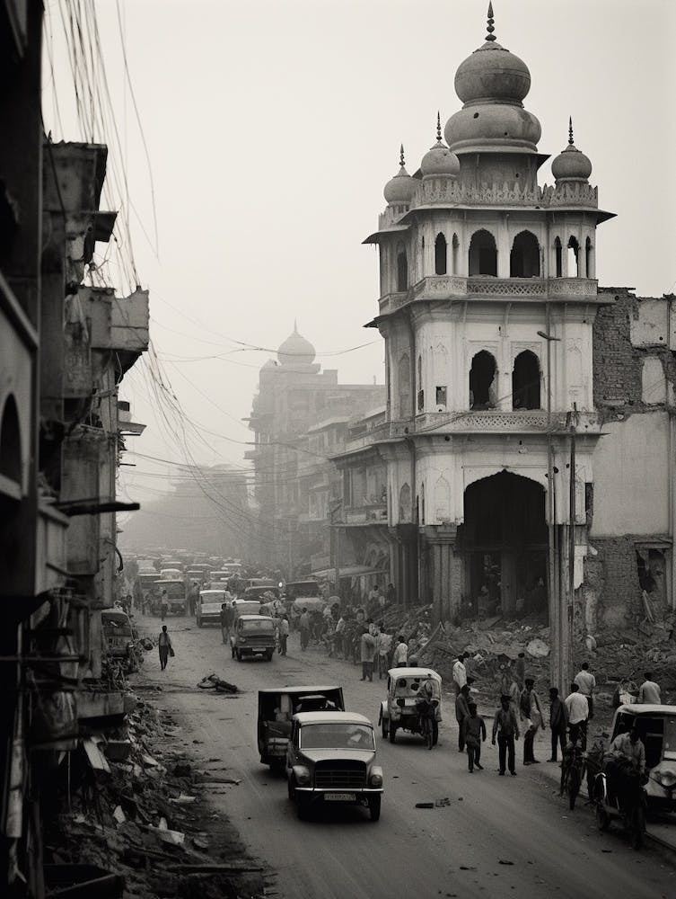 Lahore, Pakistan, Black And White Old Photo 3