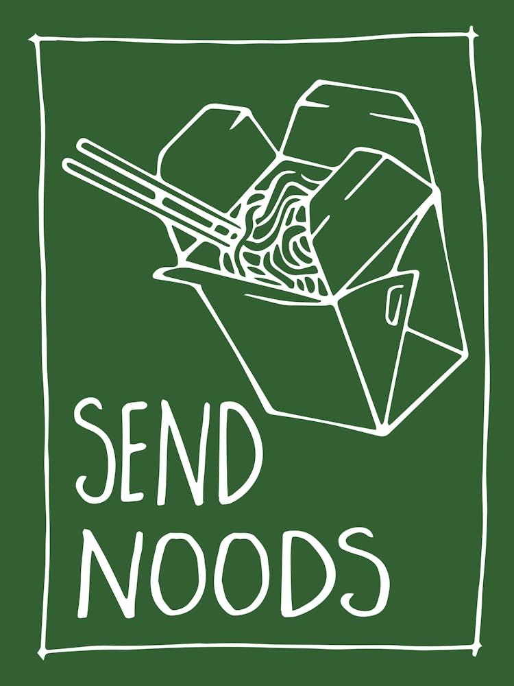 Küchenposter: Send Noods Kunstdruck