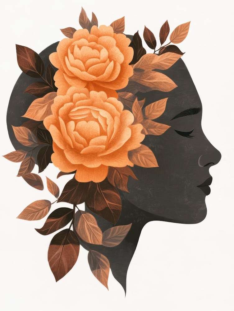 Portrait Of A Woman With Roses