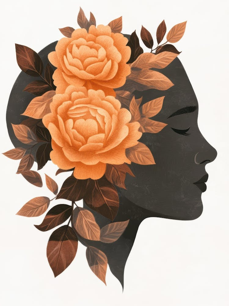 Portrait Of A Woman With Roses