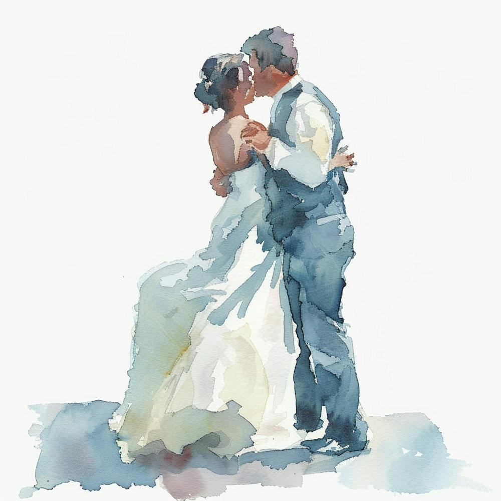 Watercolor Couple Dancing At Wedding 1718371440 2