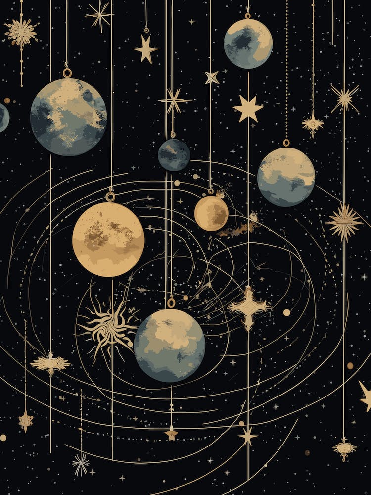 Mond und Sterne Hängendes Himmelsmotiv 1