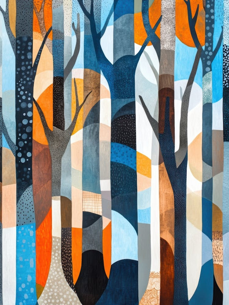 Blue And Orange Trees