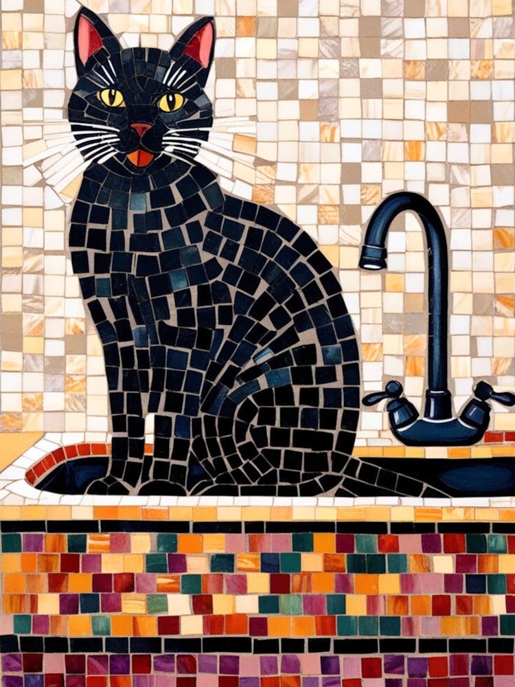 Black Cat In The Sink 3