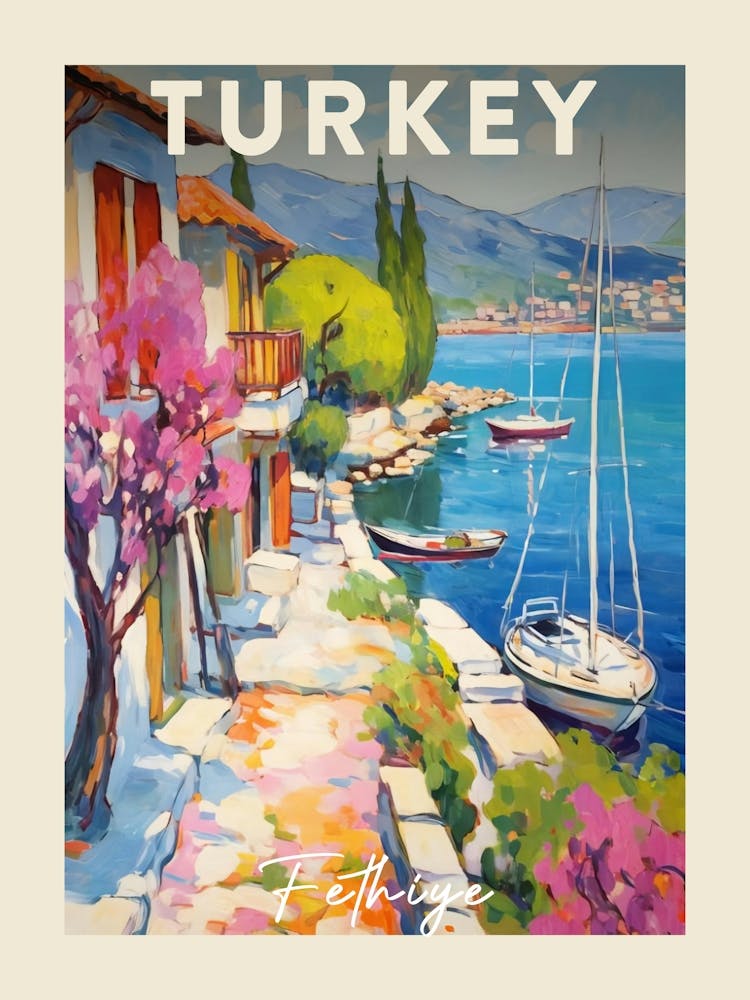 Fethiye Turkey 2 Fauvist Painting  Travel Poster