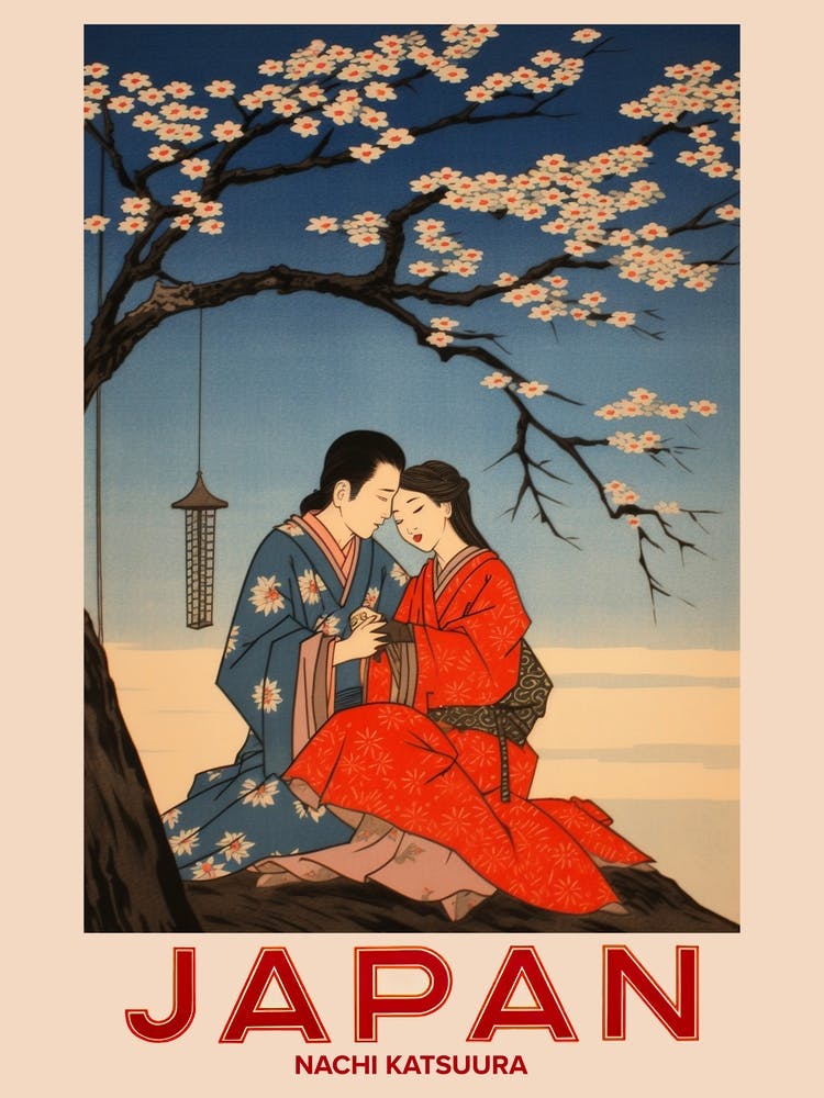 Nachi Katsuura, Visit Japan Vintage Travel Art 4