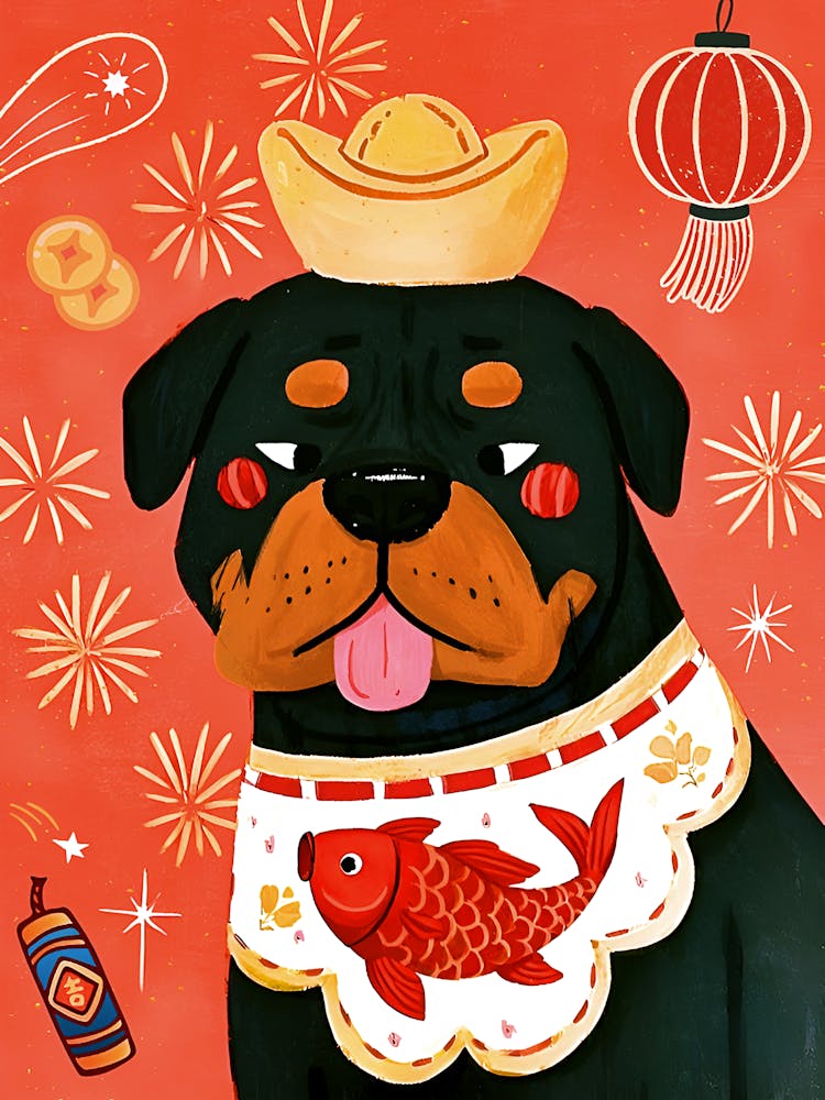 Chinese New Year Rottweiler Dog 