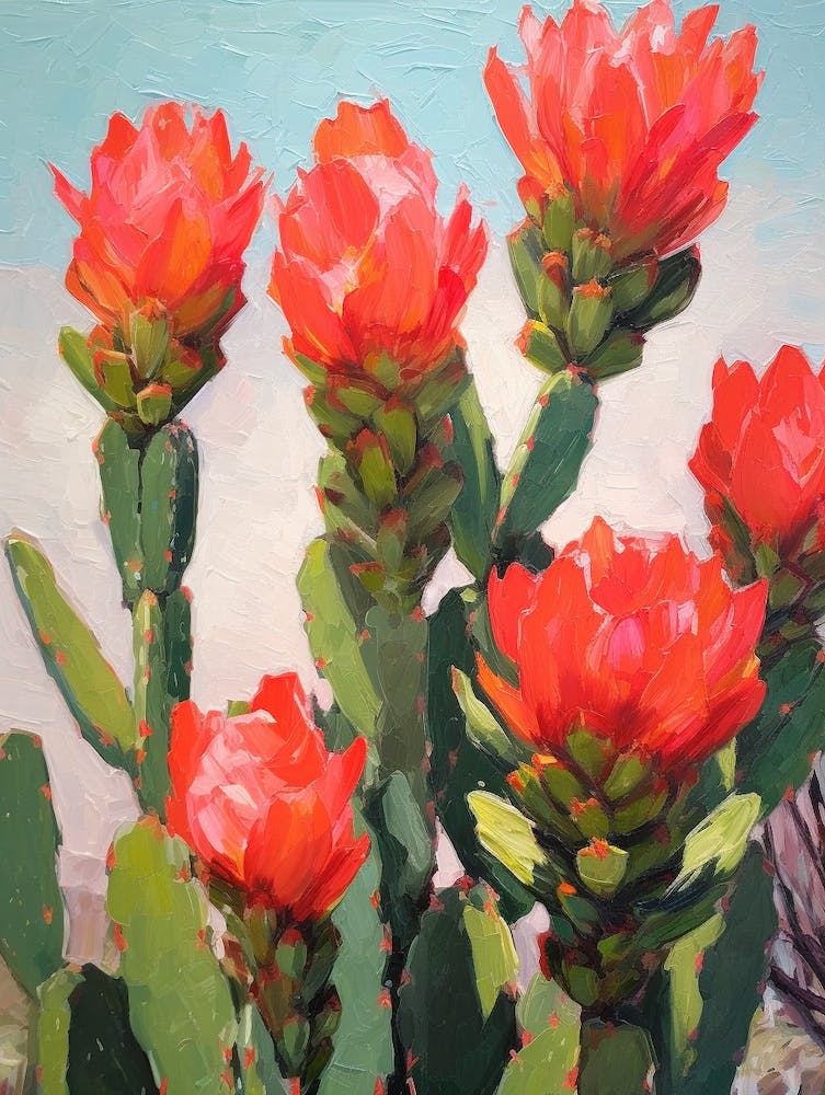 Cactus Painting Cylindropuntia Kleiniae 3