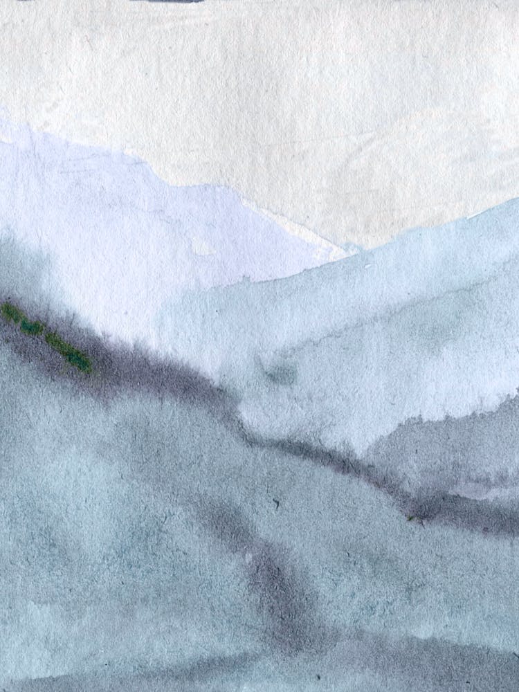 Watercolor Of Mountains 16