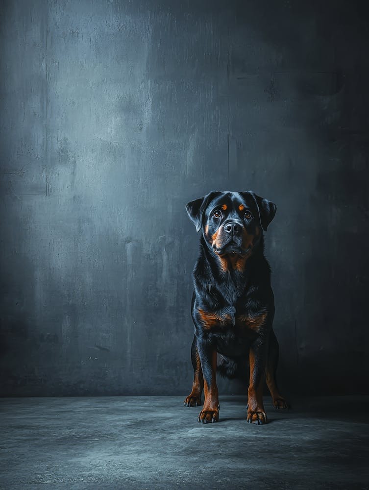 Rottweiler Dog Portrait. Generated AI. 1