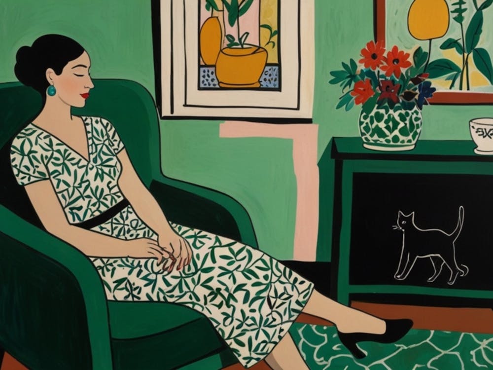 Woman In A Green Chair 2