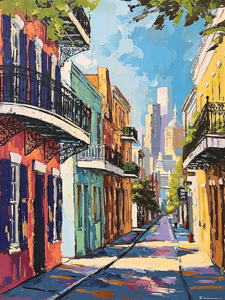 New Orleans Cityscape Painting Style 1