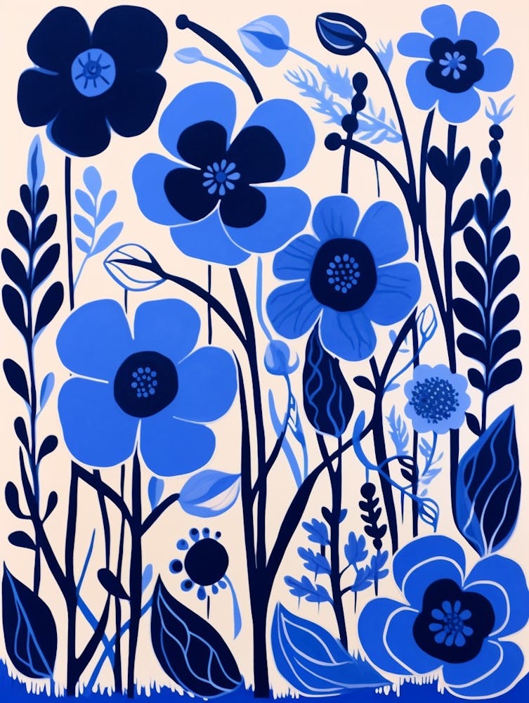 Blue Flower Illustration Flax Flower 2