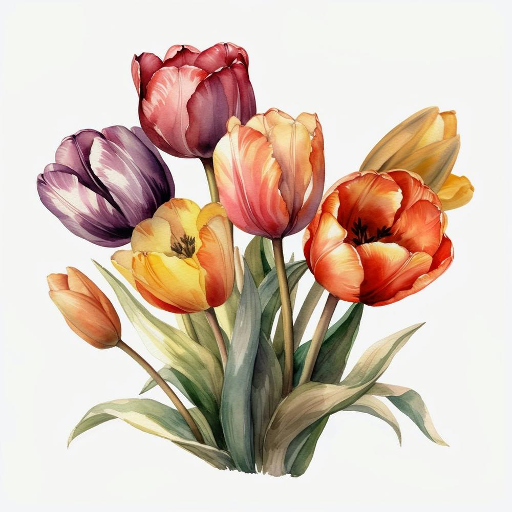 Watercolor Tulips 2