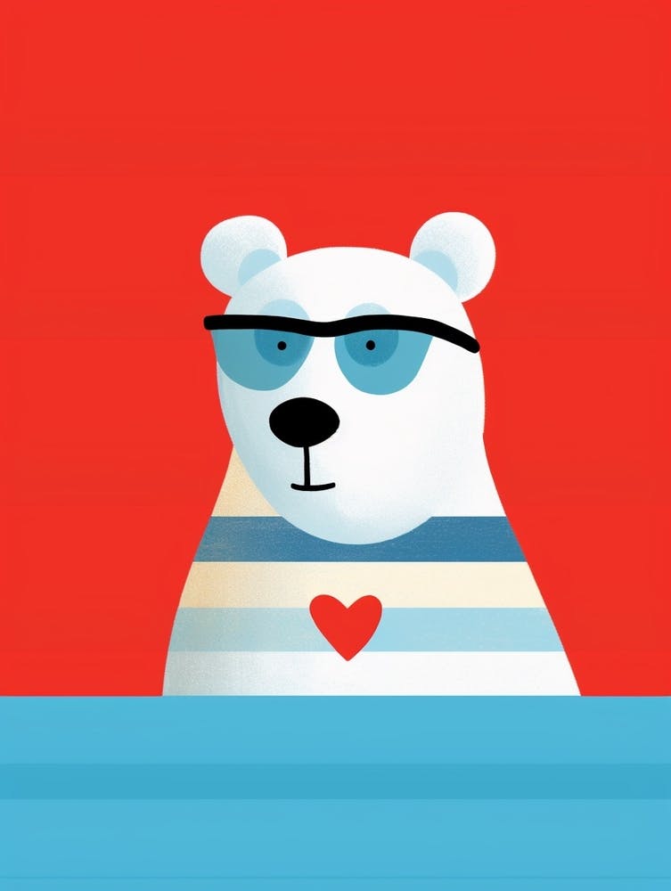 Little Polar Bear 2 Wearing Sunglasses