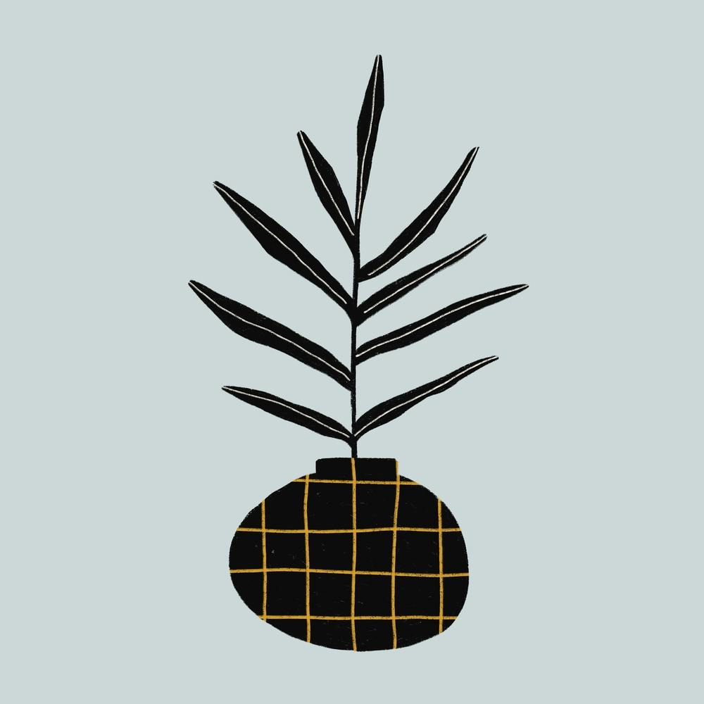 Modern Plant With Grid Square