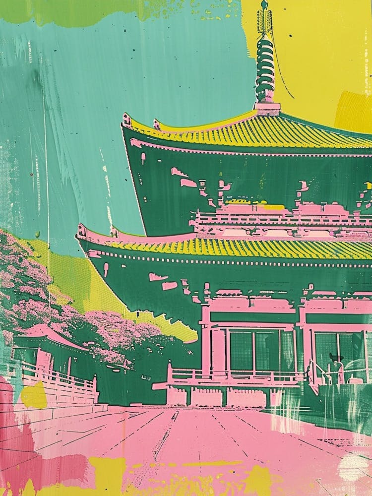 Todai Ji Temple Duotone Silkscreen 2