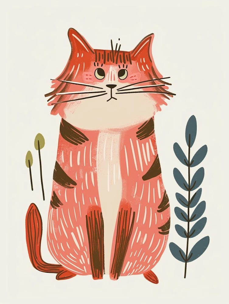 American Curl Cat Clipart Illustration 3