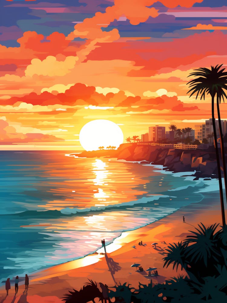 Sunkissed Painting Of Coogee Beach Sydney Australia 3