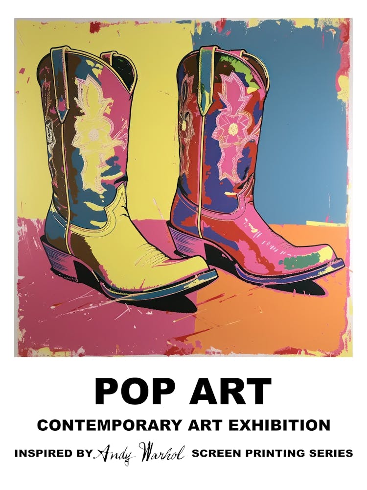 Poster Cowboy Boots Pop Art 2