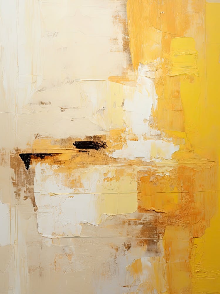 Yellow And Brown Abstract Raw Painting 1