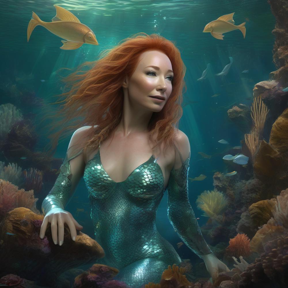 Tori Amos as a mermaid
