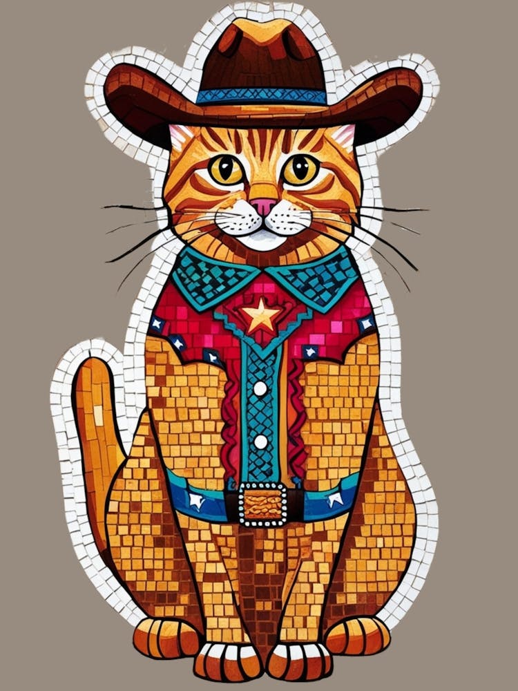 Cat In Cowboy Hat