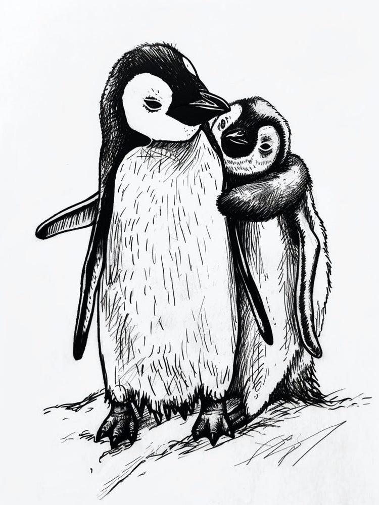 Emperor Penguin Huddling For Warmth 2