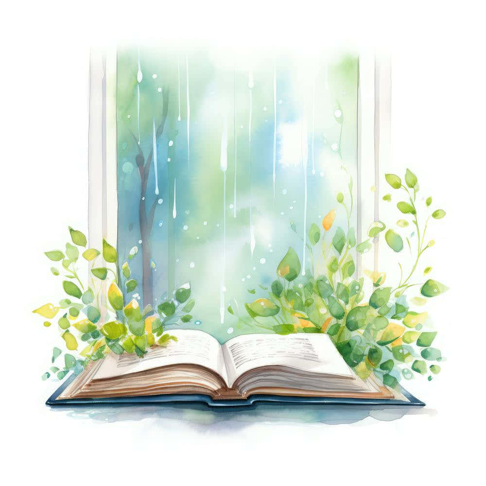 Watercolor Book On Window Sill