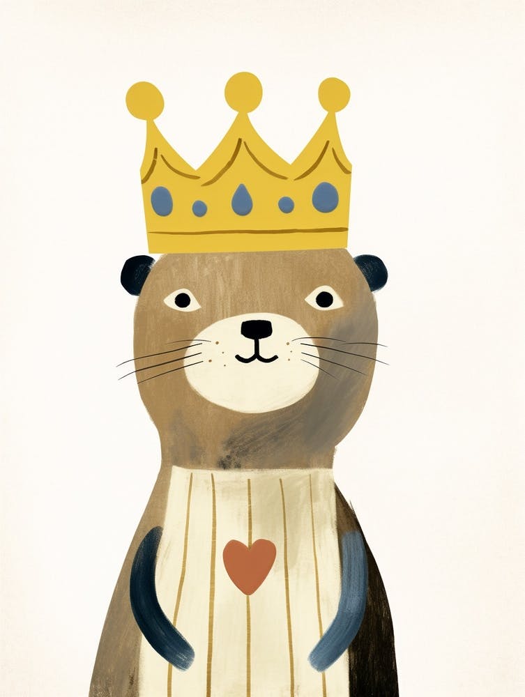 Little Otter 2 Wearing A Crown