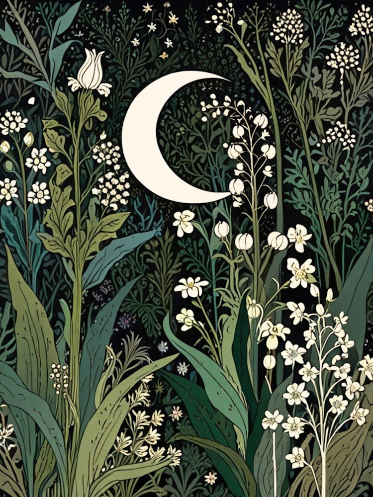 William Morris Moon And Flowers 30