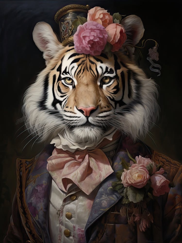 Tiger Art In Rococo Style 4