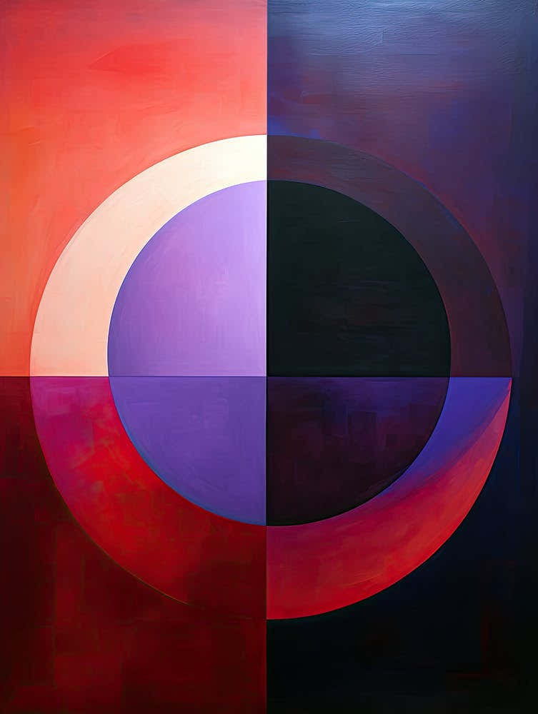 Bauhaus Synchrony: Purple Ethereal Cadence