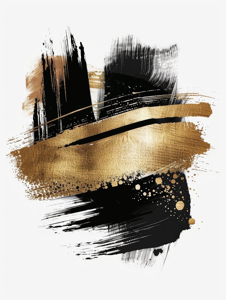 Abstract Black And Gold Painting 49