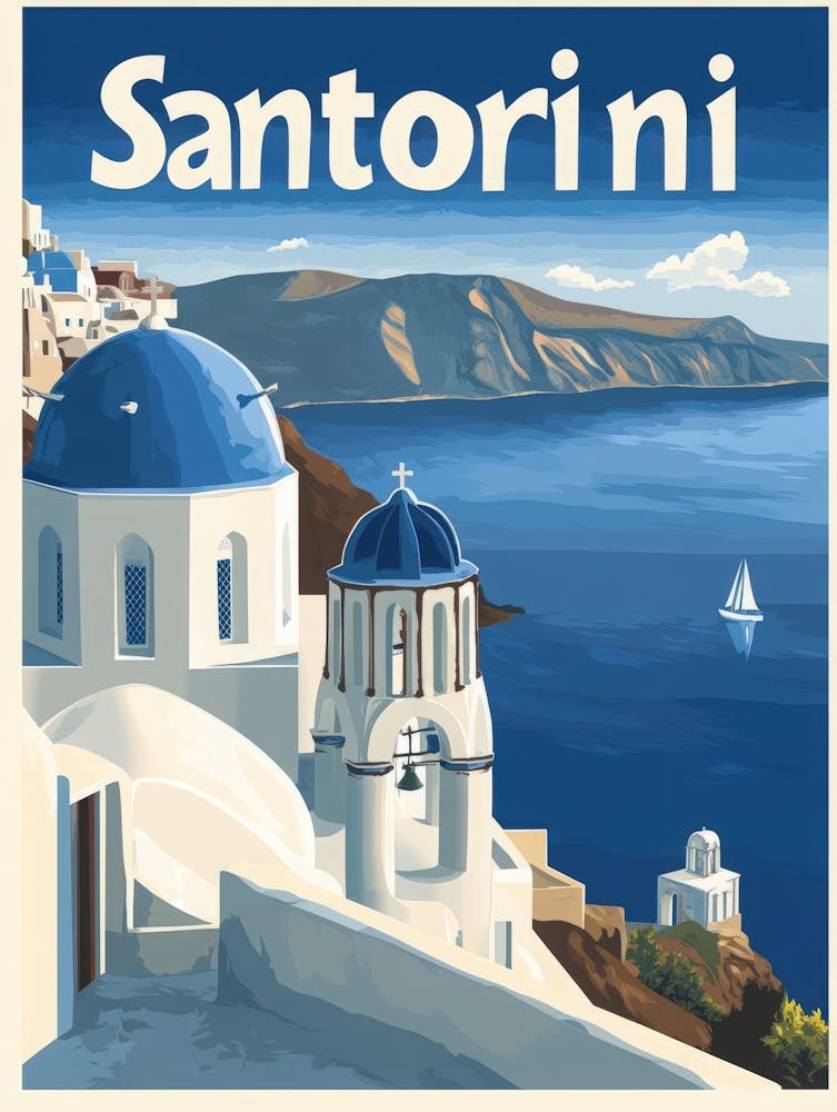 Aihrgdesign A Vintage Travel Poster Of Santorini Featuring Th 5211b55a A240 4143 89bb A06c7fde7aa2 3