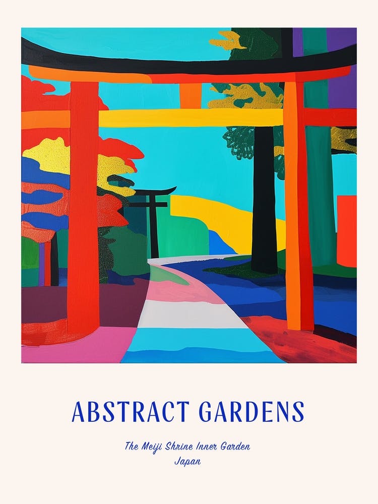 Colourful Gardens The Meiji Shrine Inner Garden Japan 3 Blue Poster