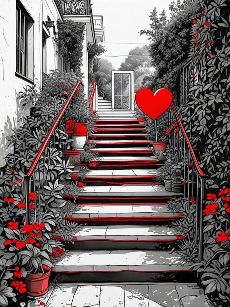 Colorful Stairway With Heart (4)