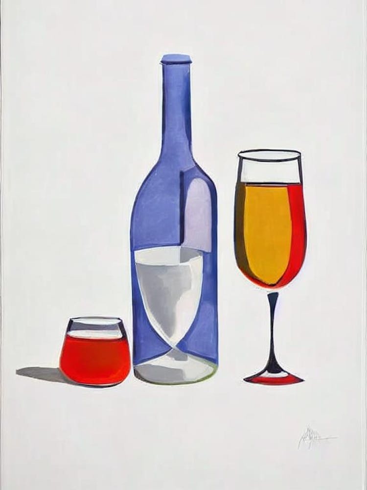 Corvina Picasso 1 Line Drawing Cocktail Poster