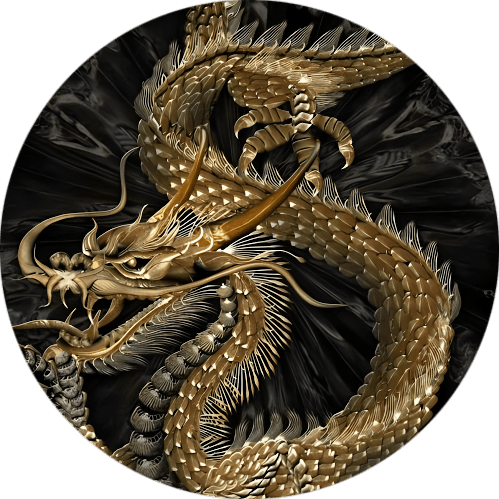 Fantasy golden Snake Dragon Pentagram