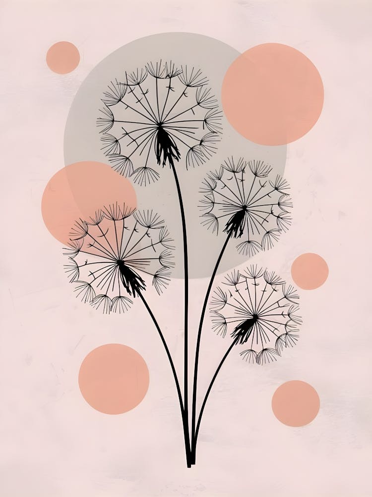 Whispers of the Wind: Dandelion Dreamscape in Soft Blues and Grays